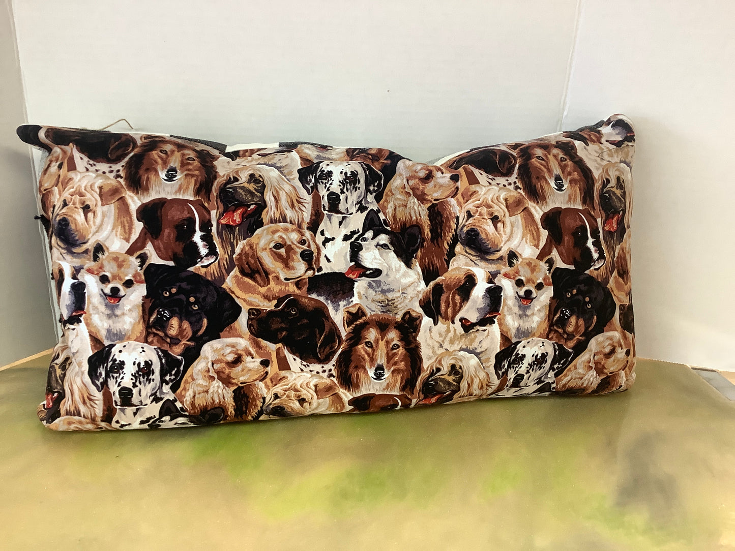 Black and white dog throw pillow