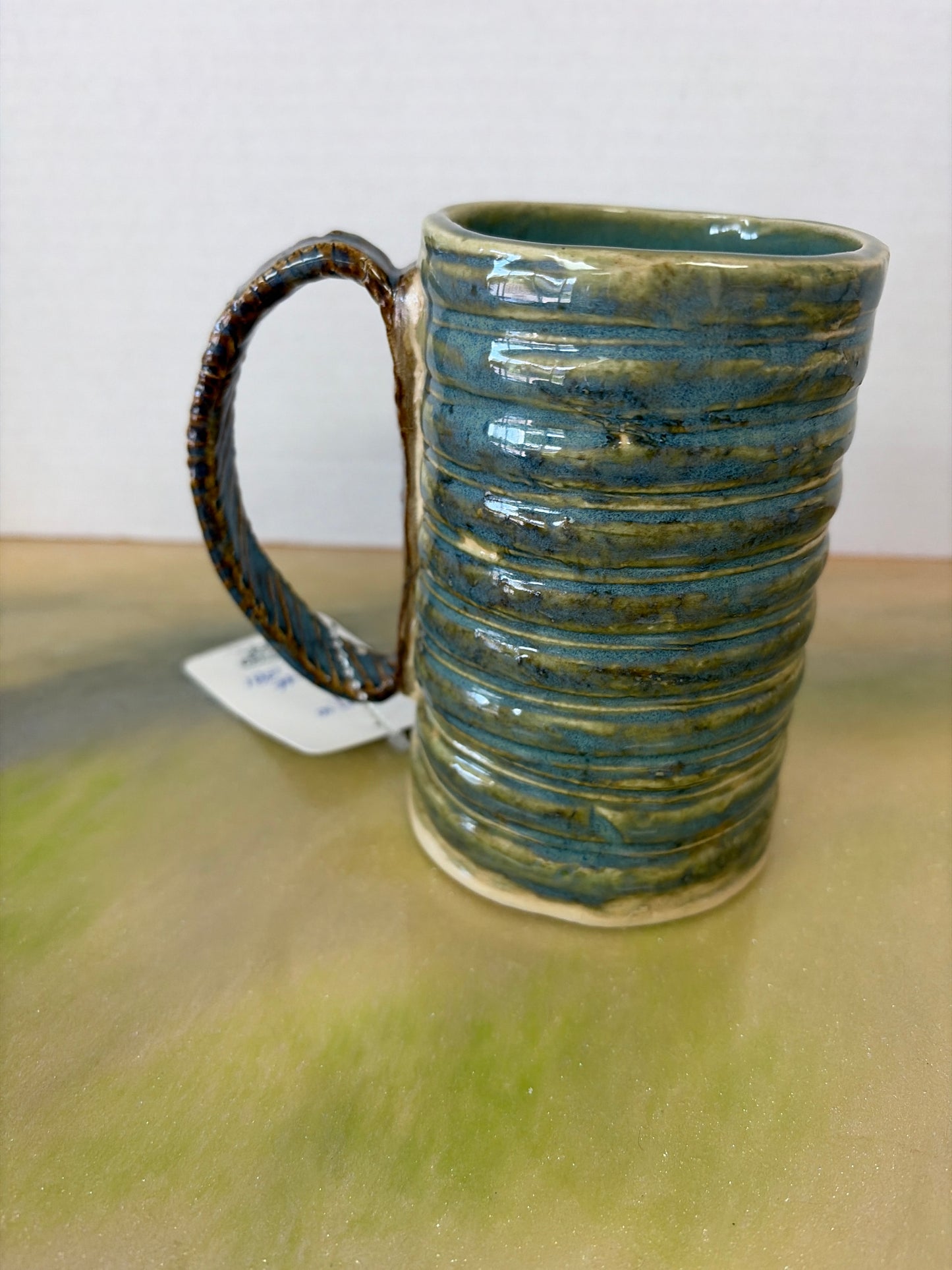 Handmade pottery textured coffee cup