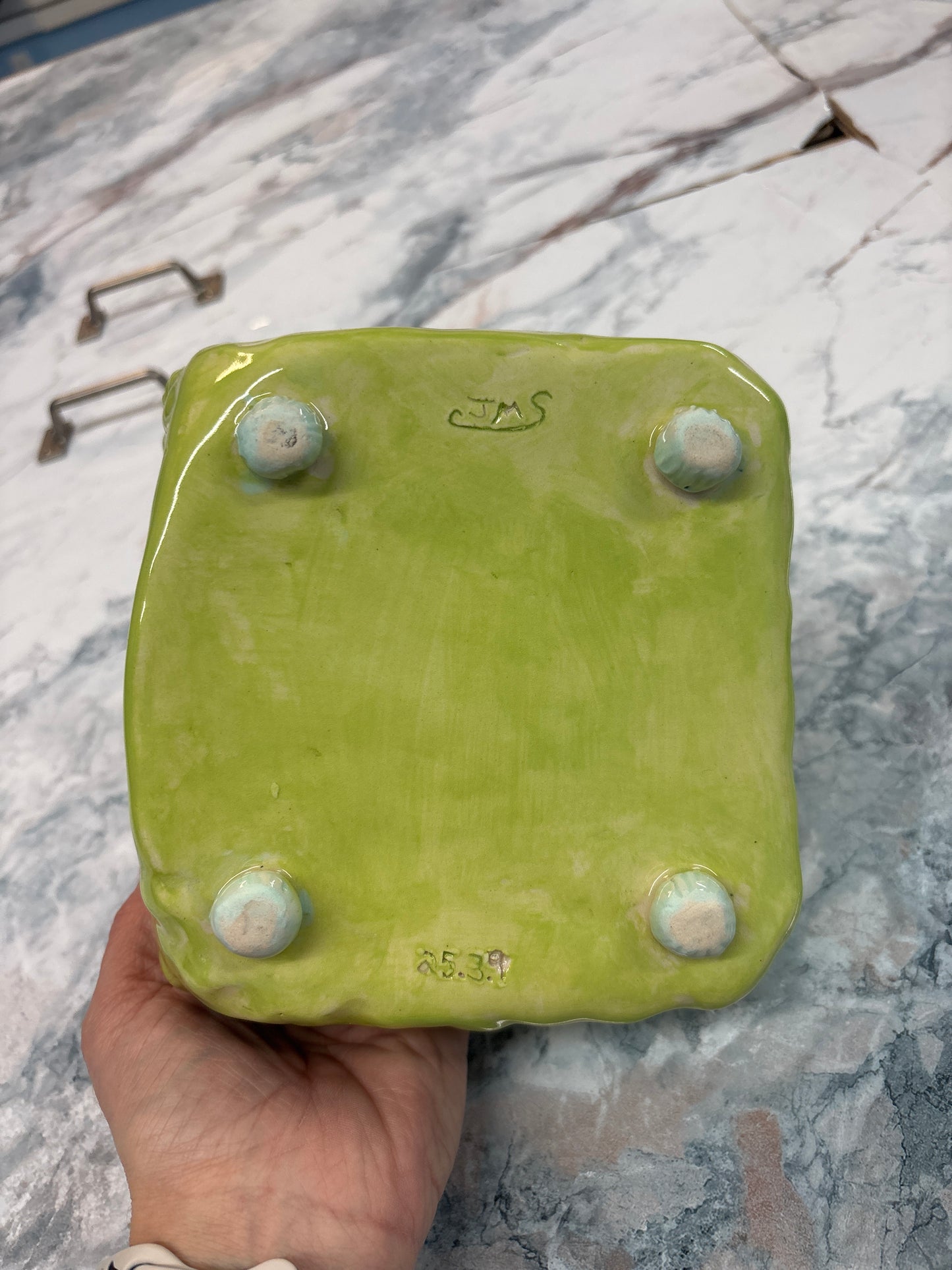 Square pinch bowl melon 6x6