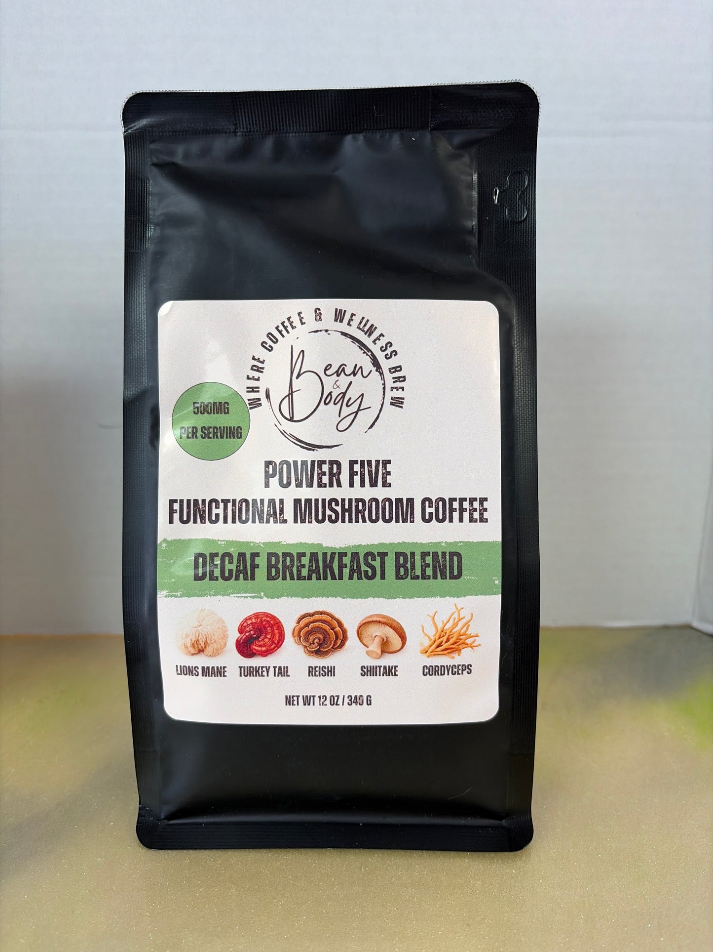 Decaf 12oz Functional mushroom Coffee