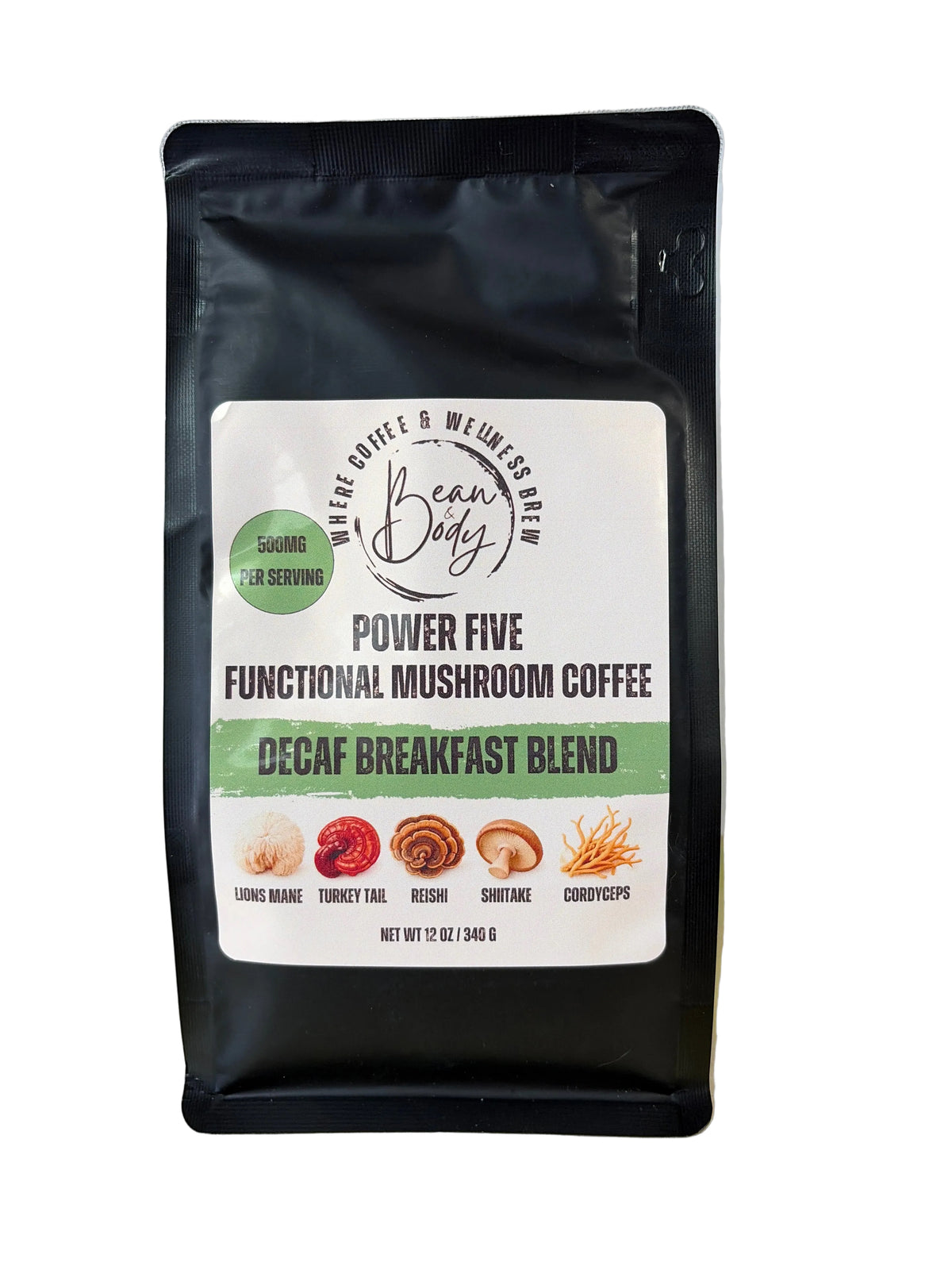 Decaf 12oz Functional mushroom Coffee