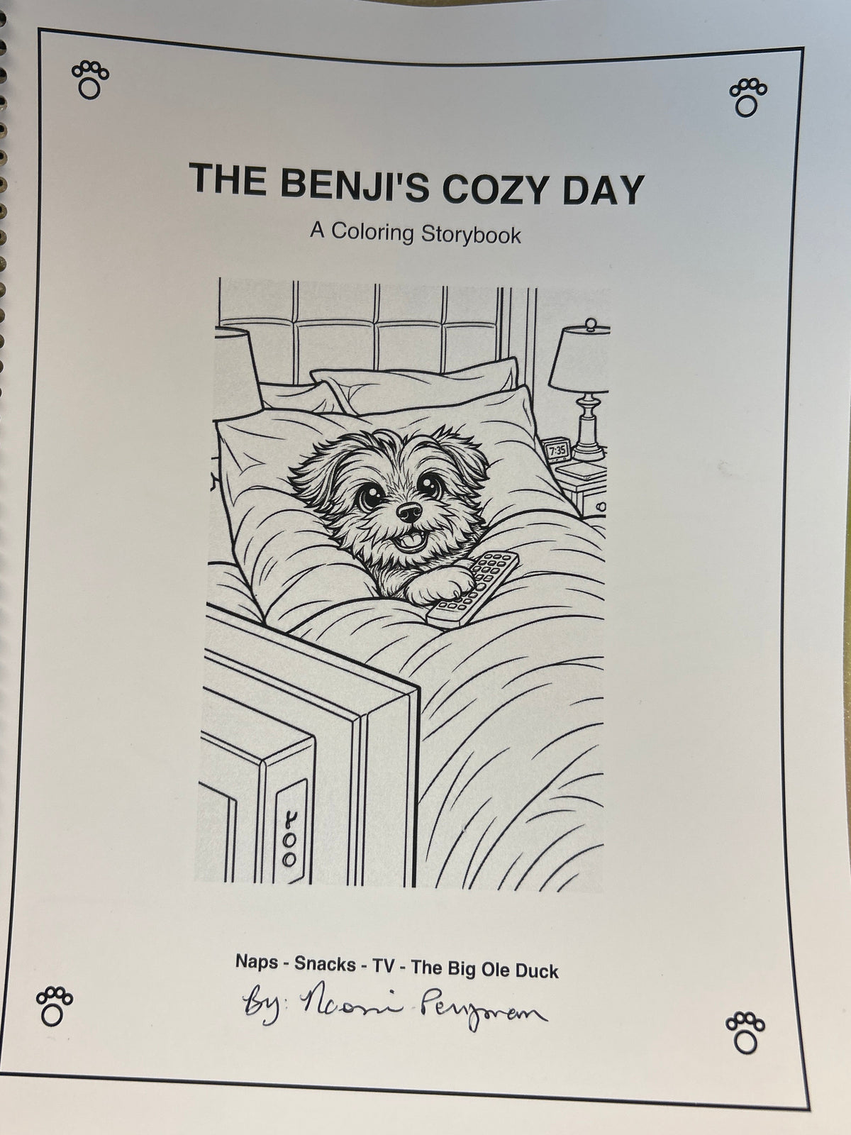 The Benji’s Cozy Day By Naomi Perryman - A Coloring Story Book
