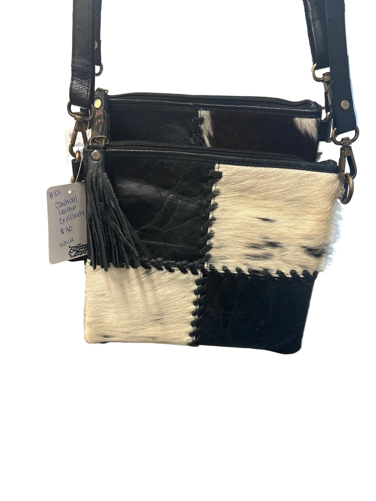 Cowhide/leather crossbody