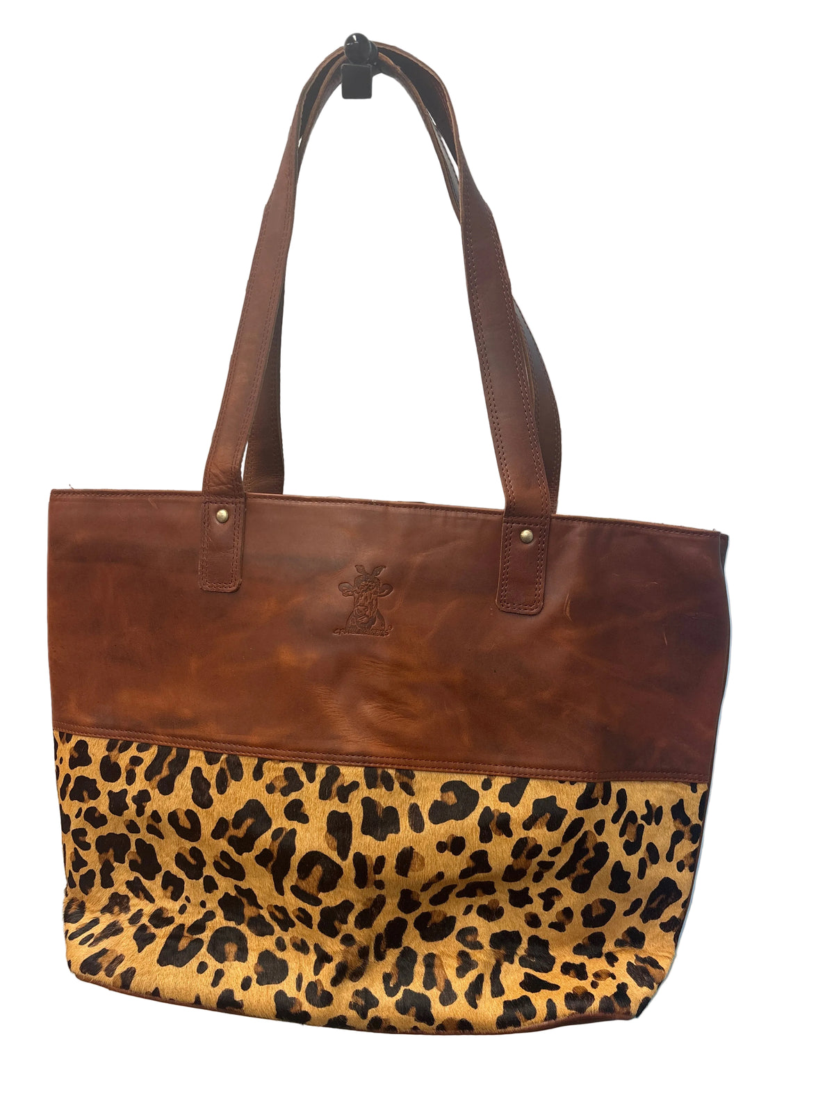 Cowhide/leather tote 18x13x5