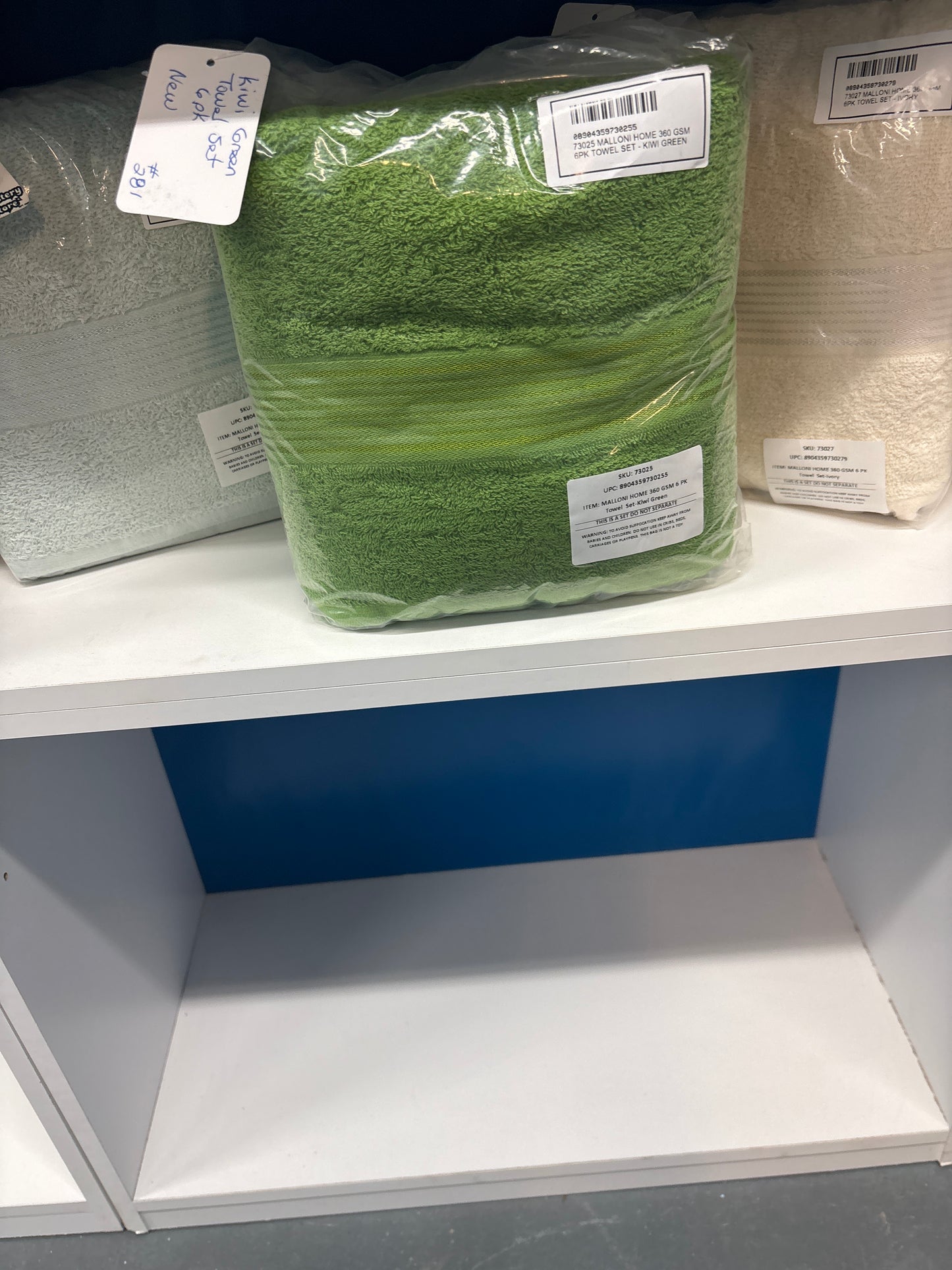Kiwi green towel set six pack