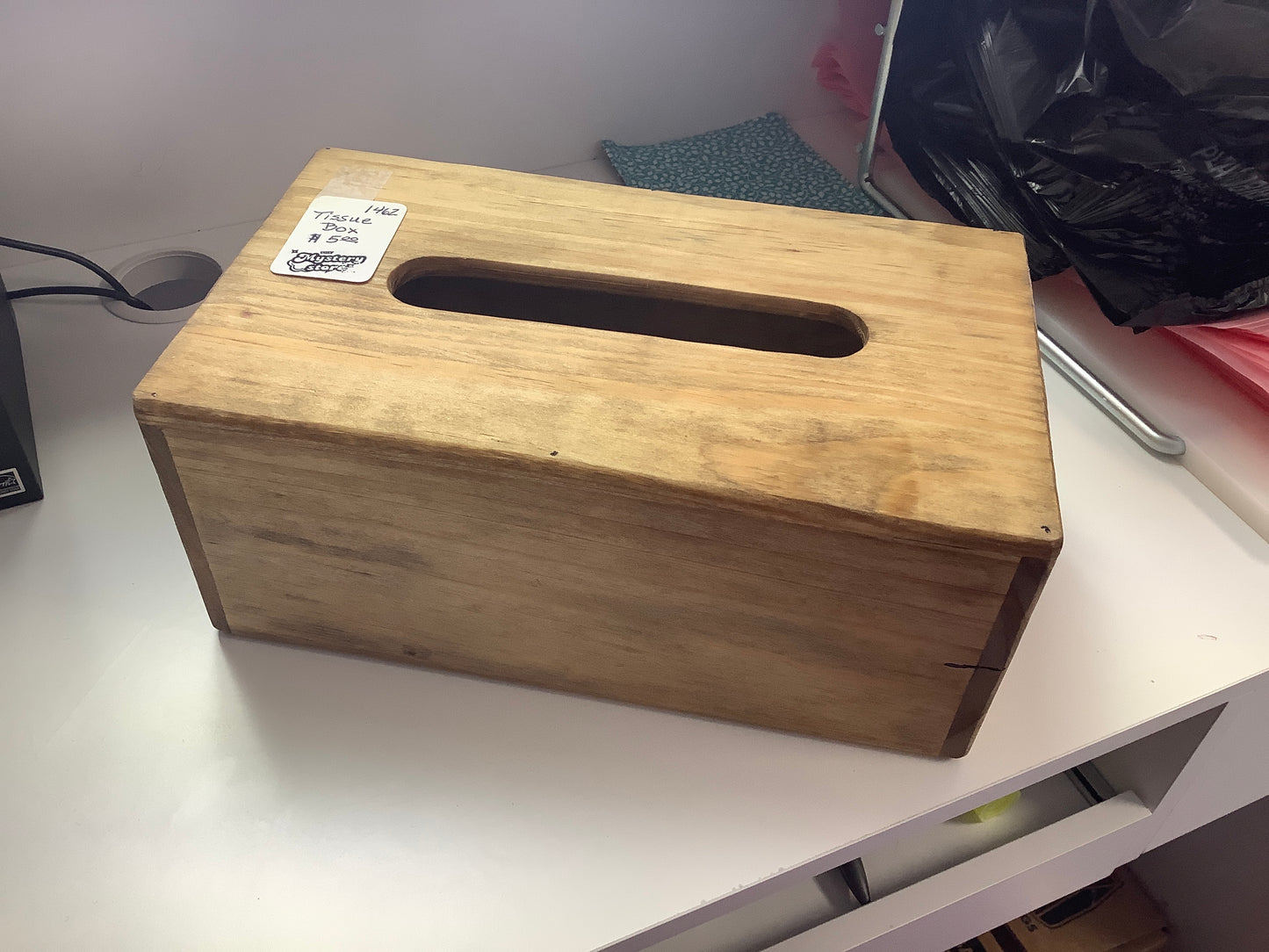 Wooden tissue box