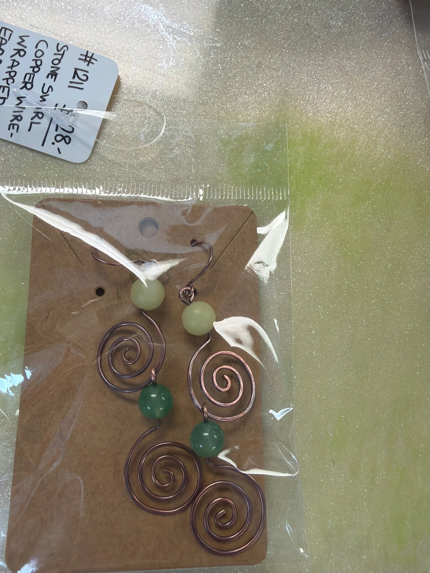 Copper wire wrapped earrings