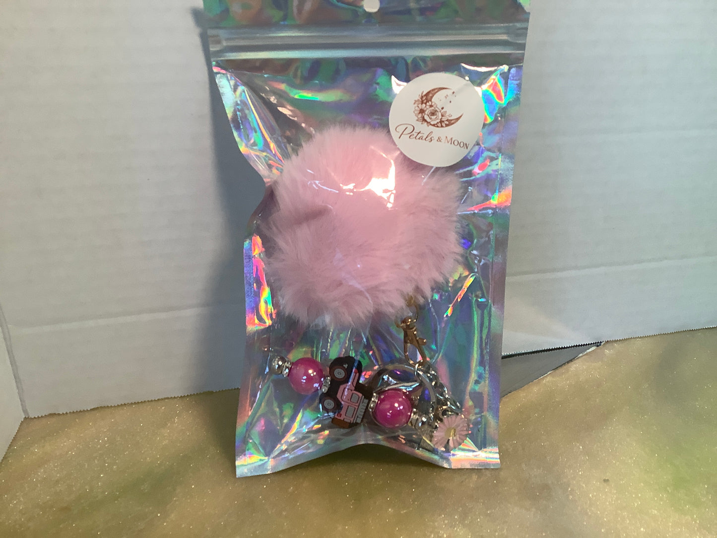 Pink Jeep keychain