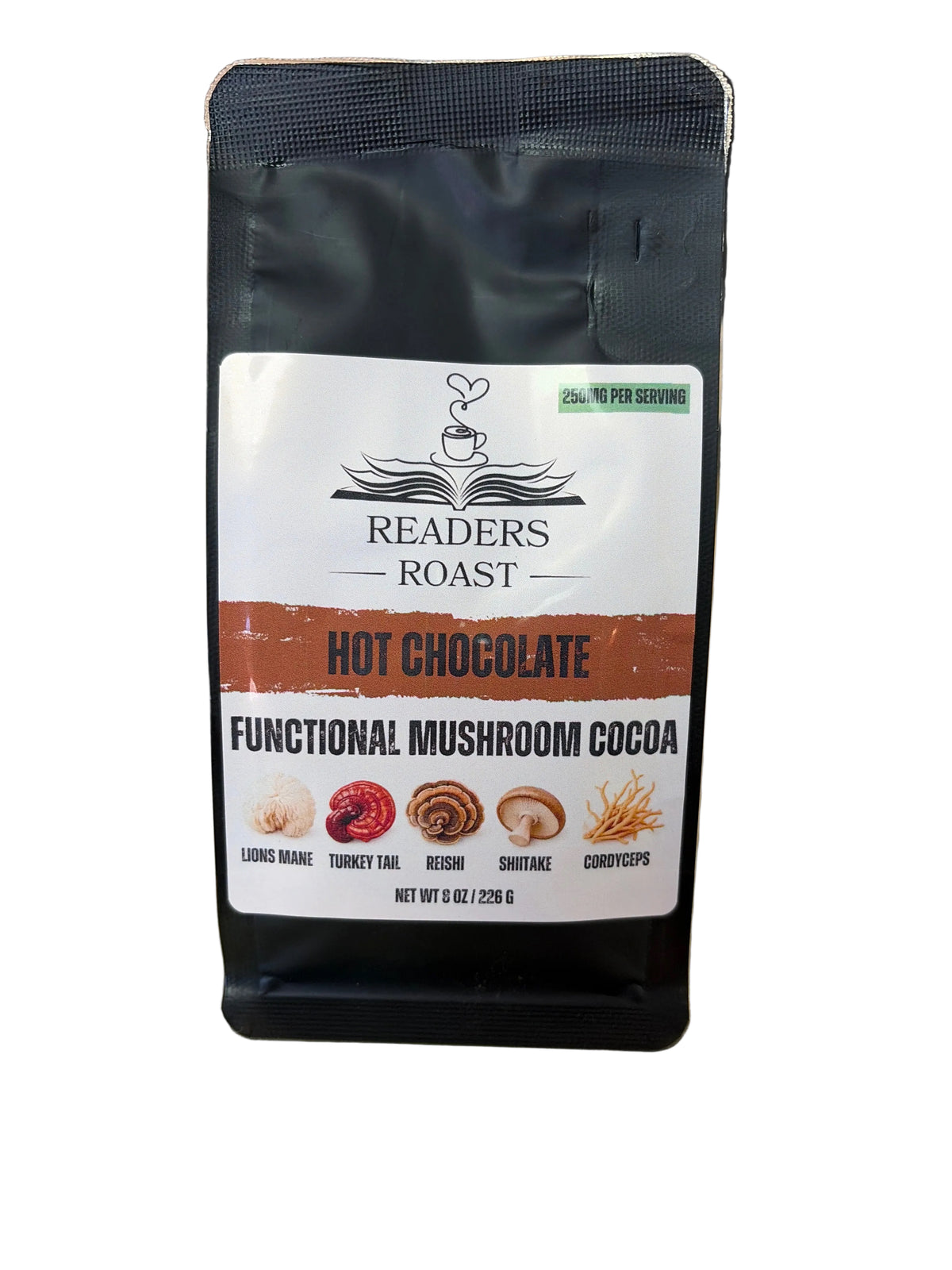 Functional mushroom cocoa hot chocolate
