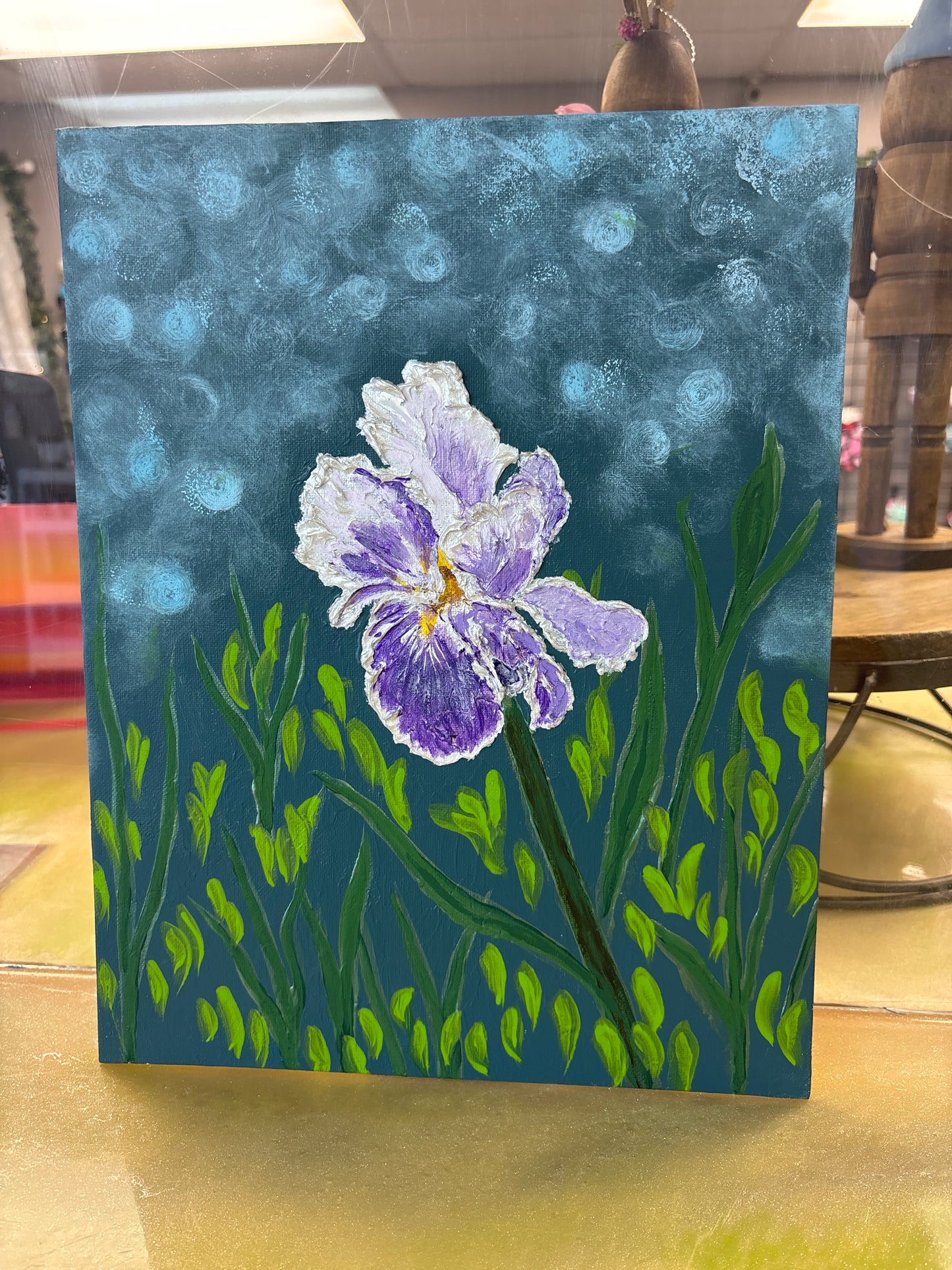 Impasto Iris on canvas board