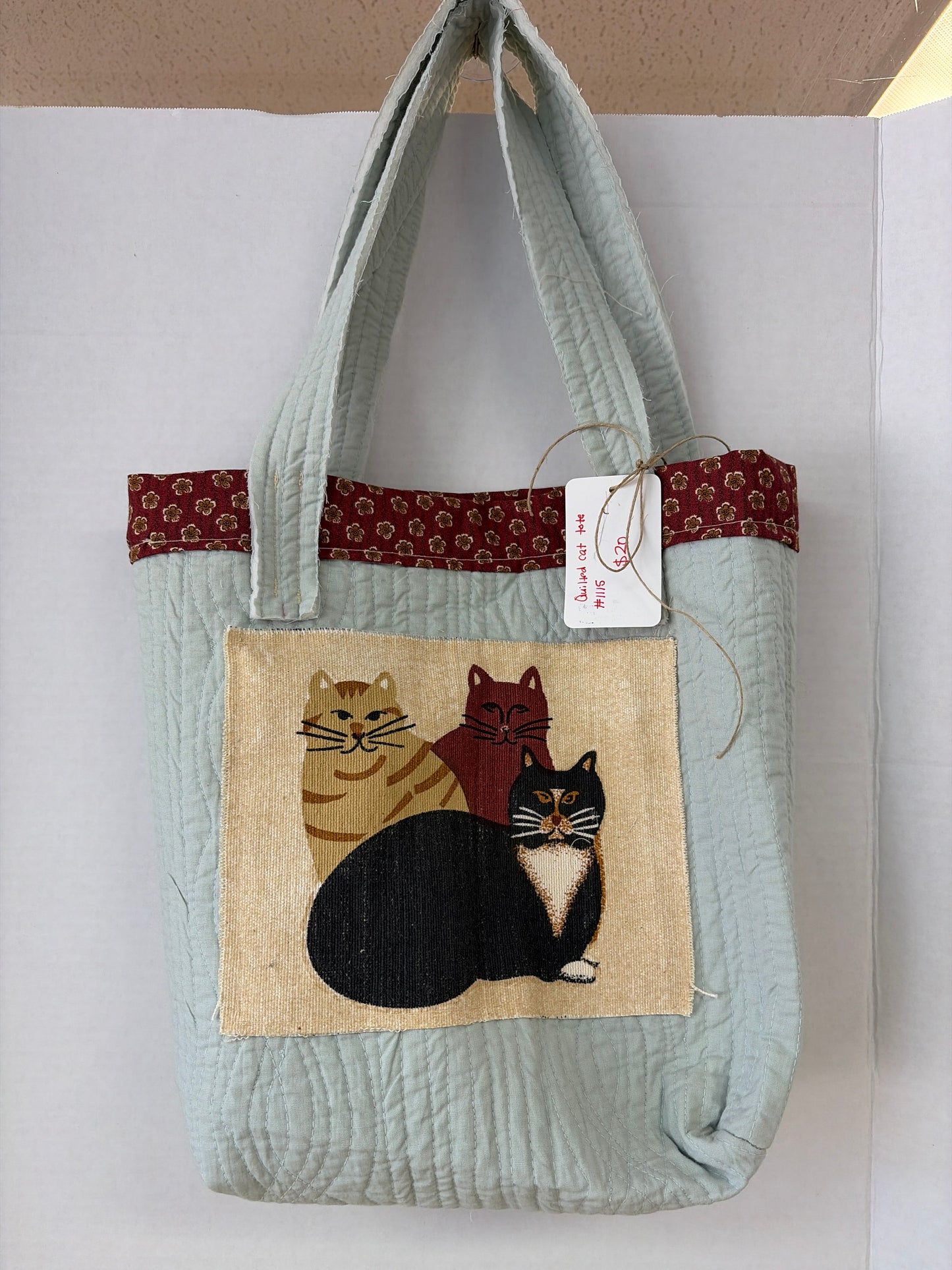 Quilted cat tote
