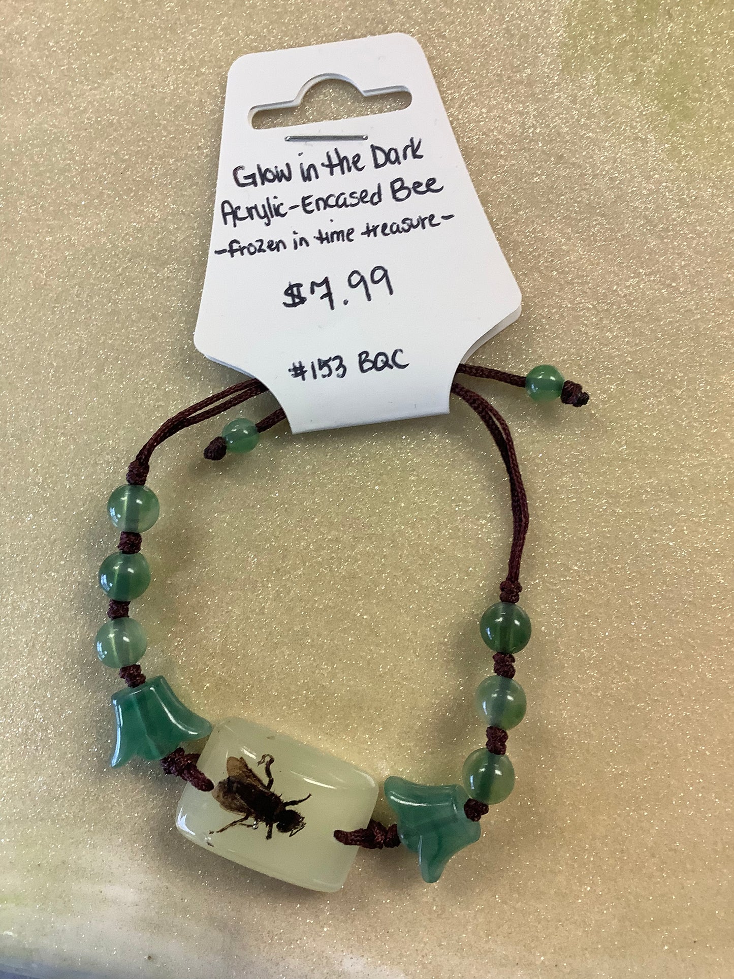 Glow in the dark Acrylic encased bee