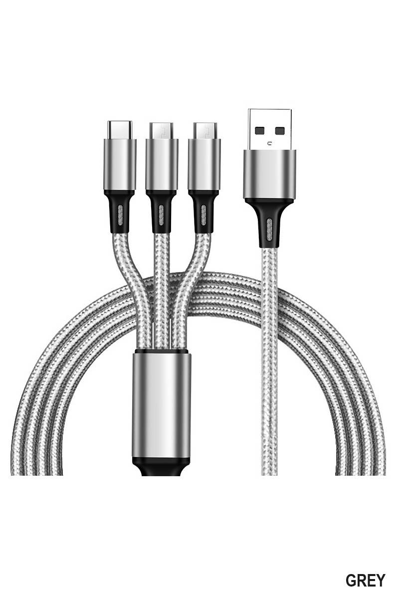 3 In 1 Universal Usb 2.0 Fast Charging Cable SI-26035: BLACK-166392 / OS