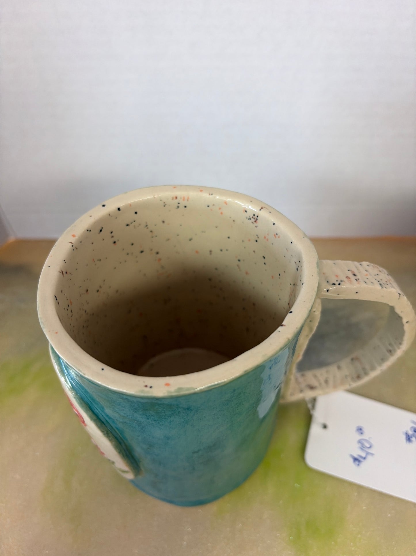 Handmade pottery mushroom coffee mug
