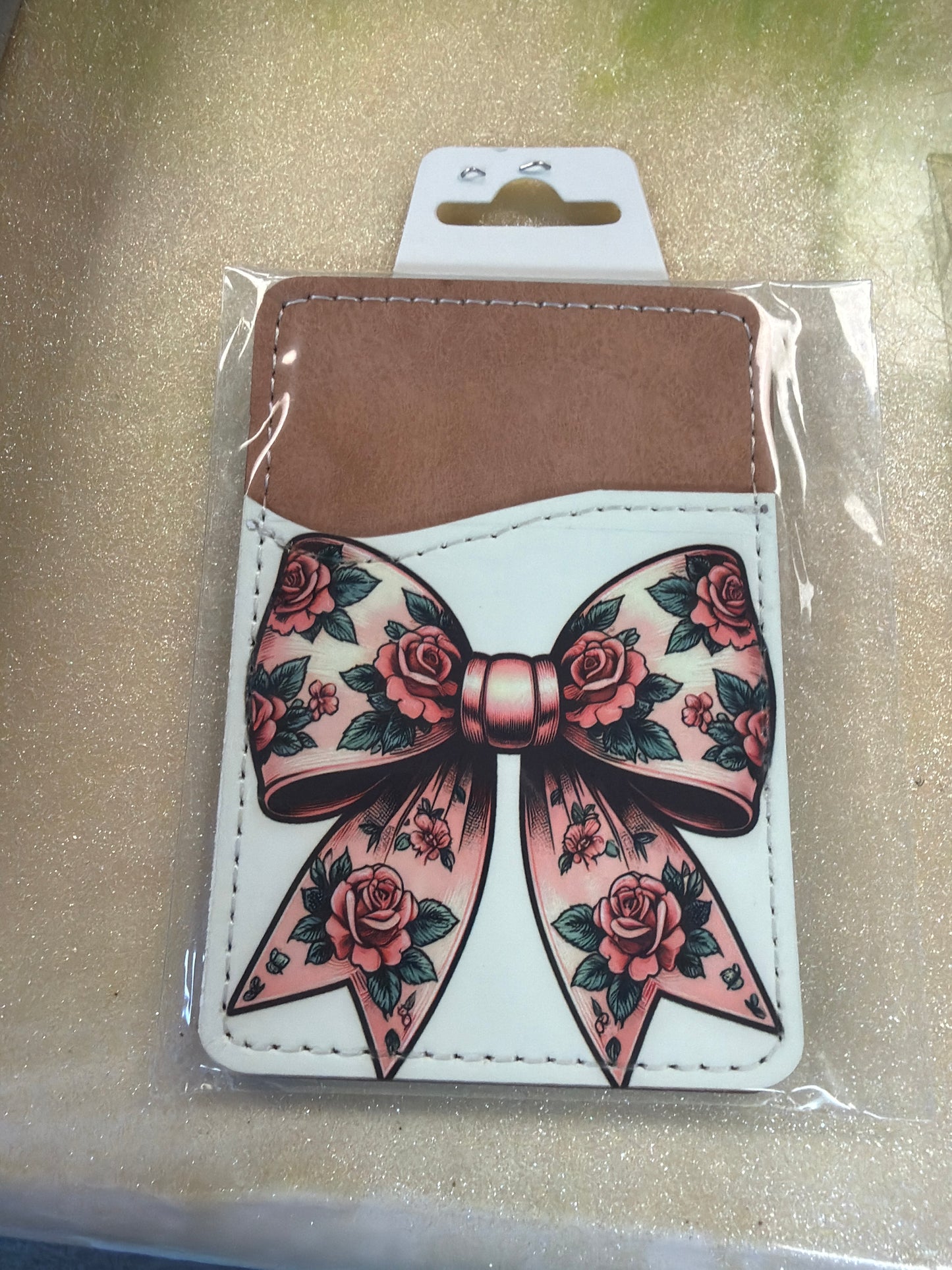 Leather cell phone card wallet