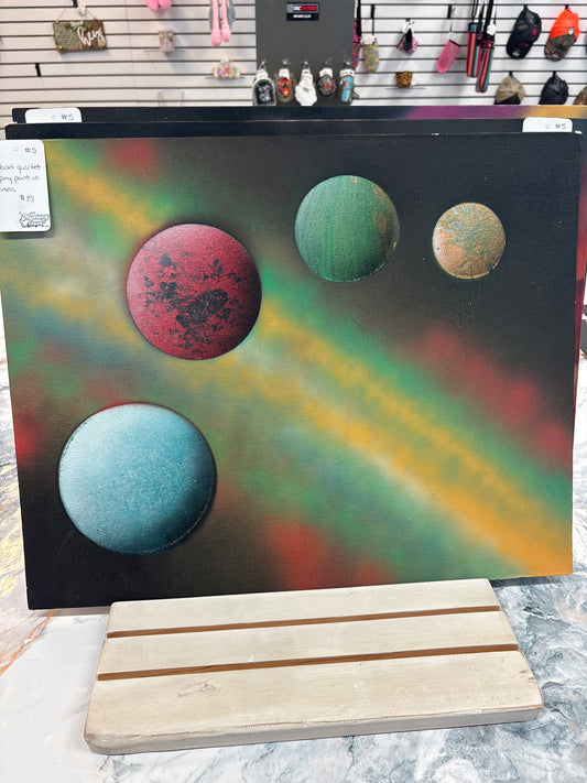 Planet Quartet, painted on canvas