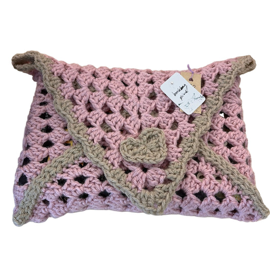 Patricia Malec handmade b crochet book sleeve/Bible bag cover￼