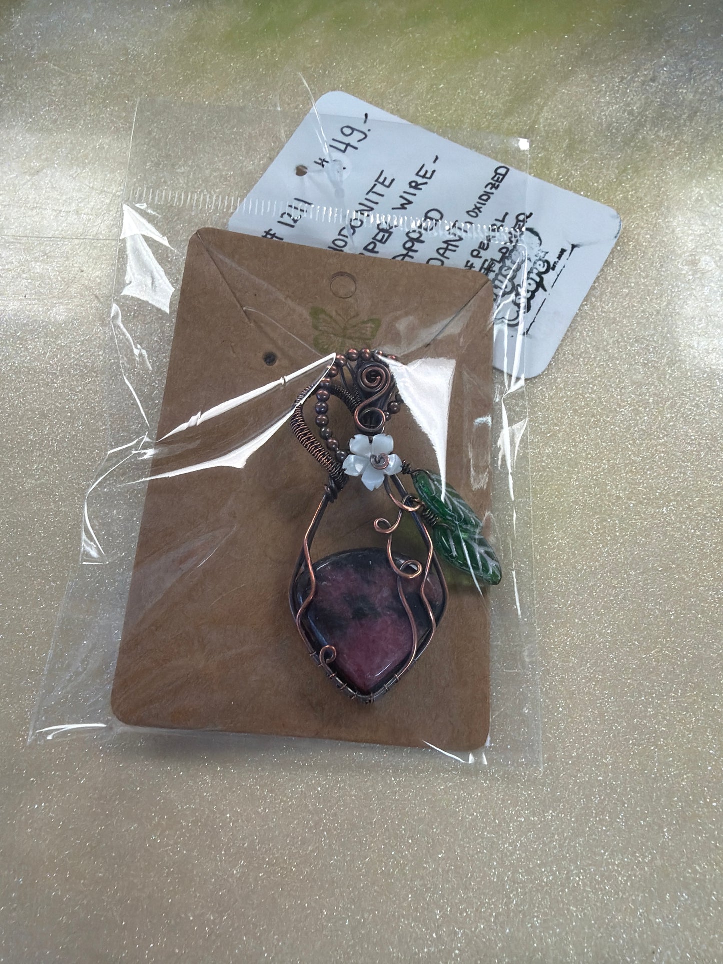 Copper Wire Wrapped Pendant