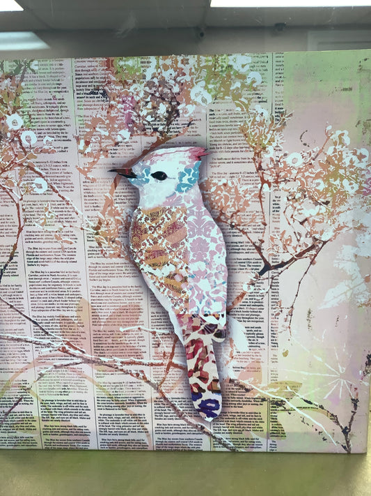 Pink Bird Canvas Decor