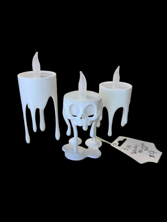 3 pc spooky tea light set