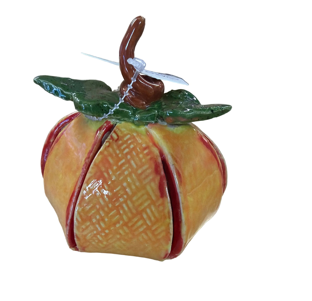 Handmade pottery pumpkin