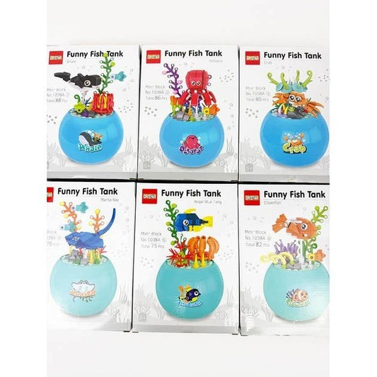 Block Toy Fish Tank Assembly Toy: Assorted Color / ONE SIZE