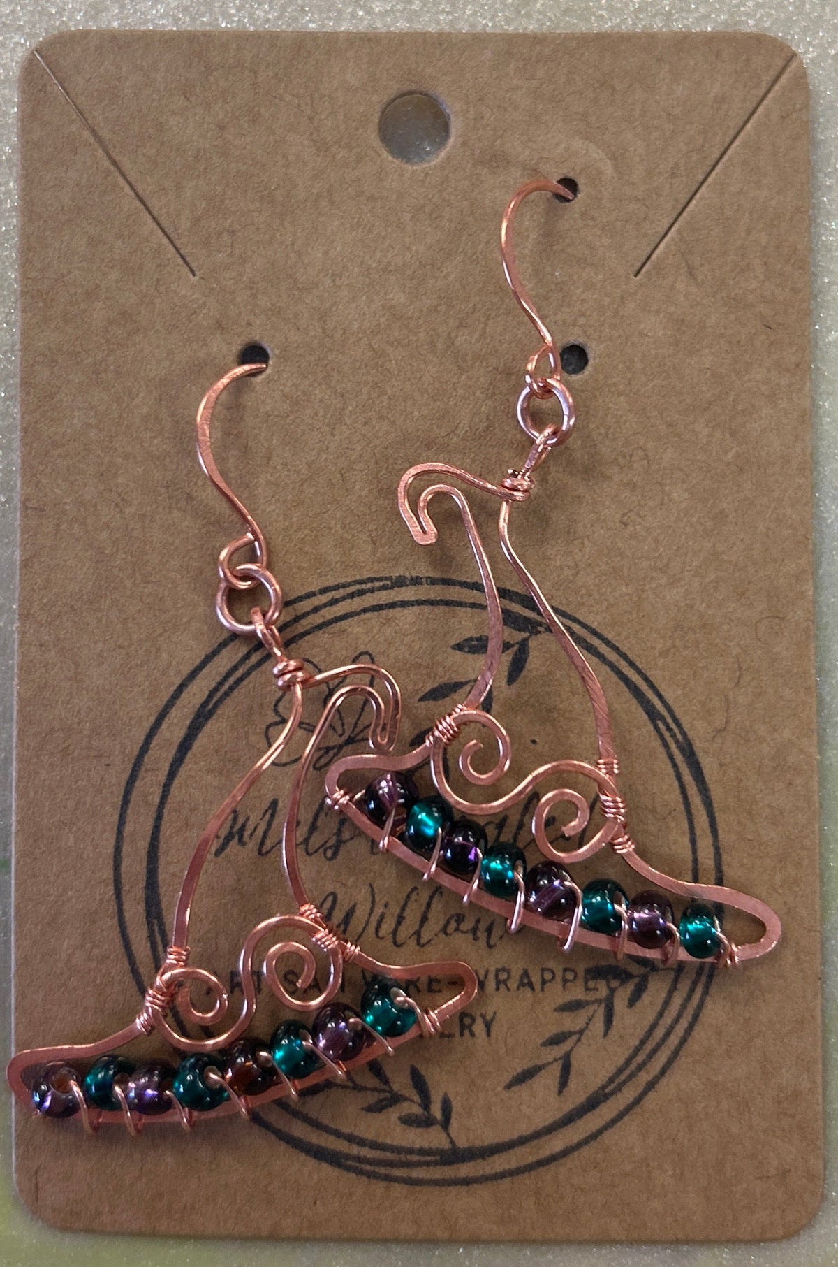 Mel’s Tangled Willow Copper wire wrapped earrings