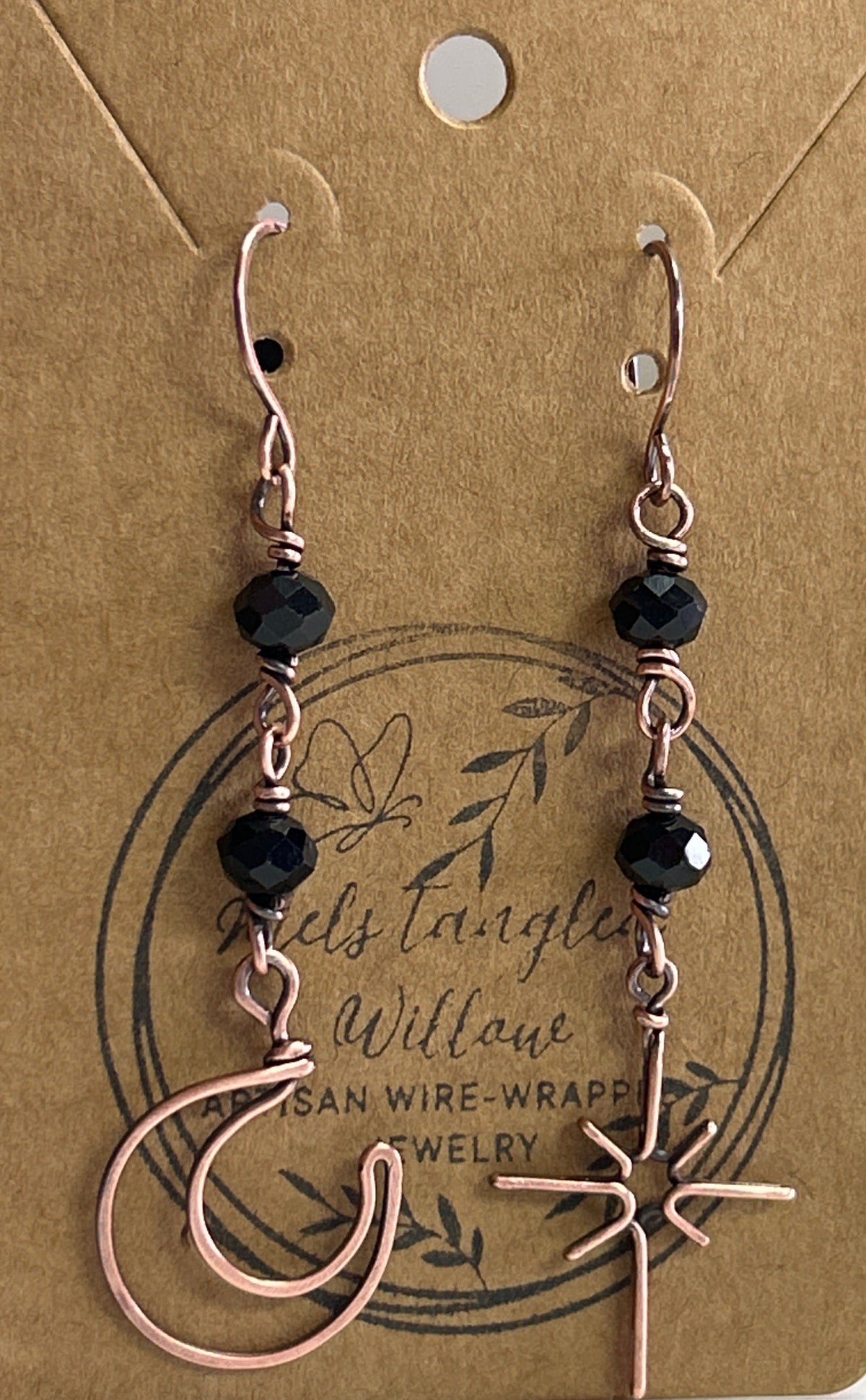 Mel’s Tangled Willow Copper wire wrapped earrings