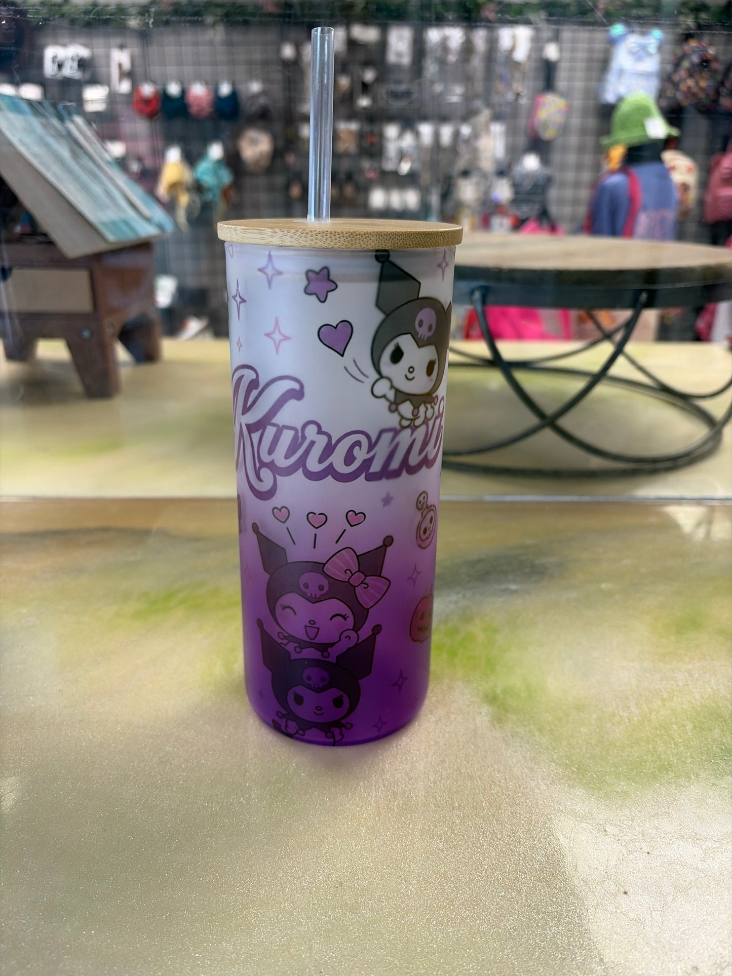 Kuromi glass tumbler