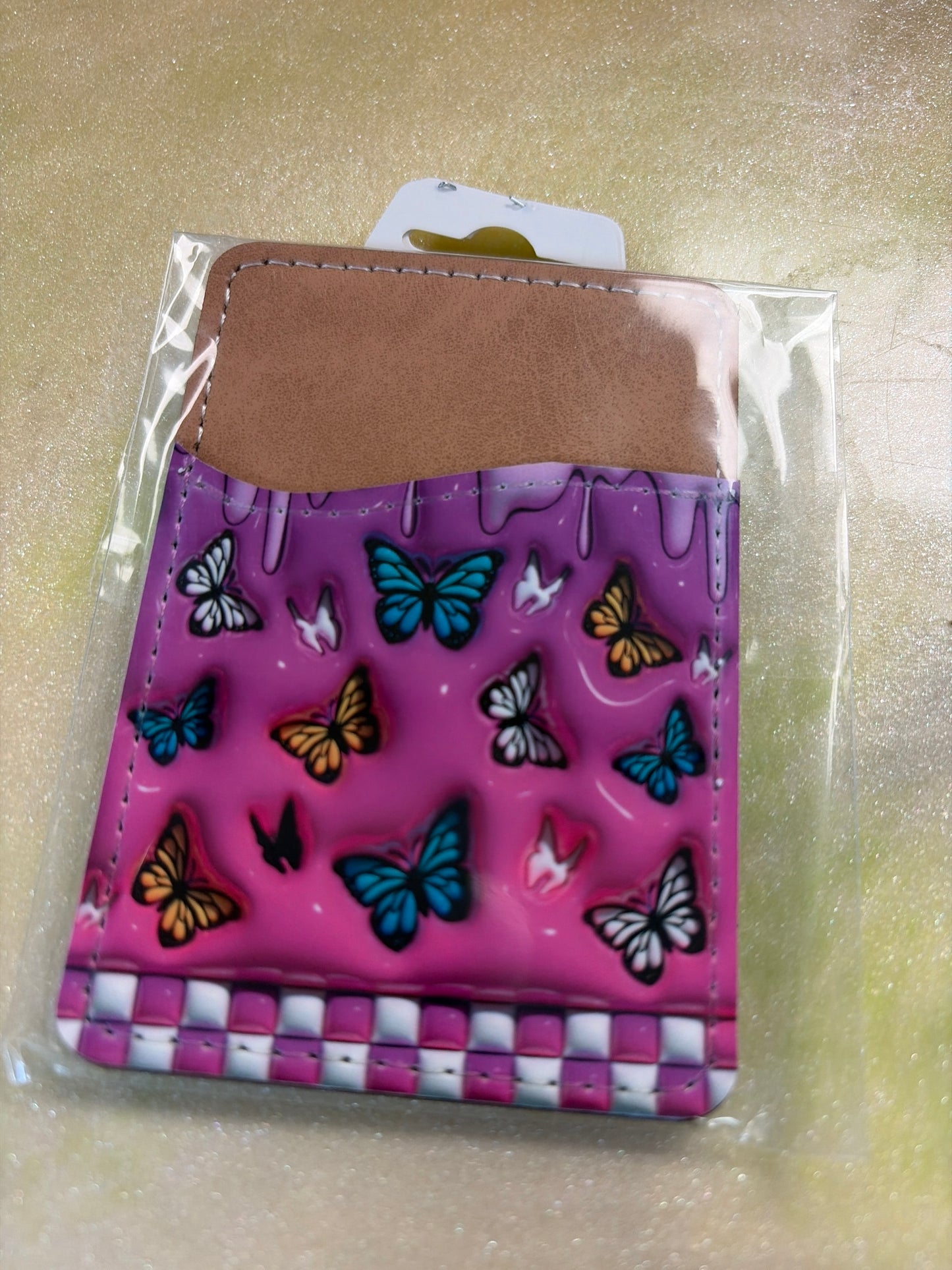 Leather cell phone card wallet