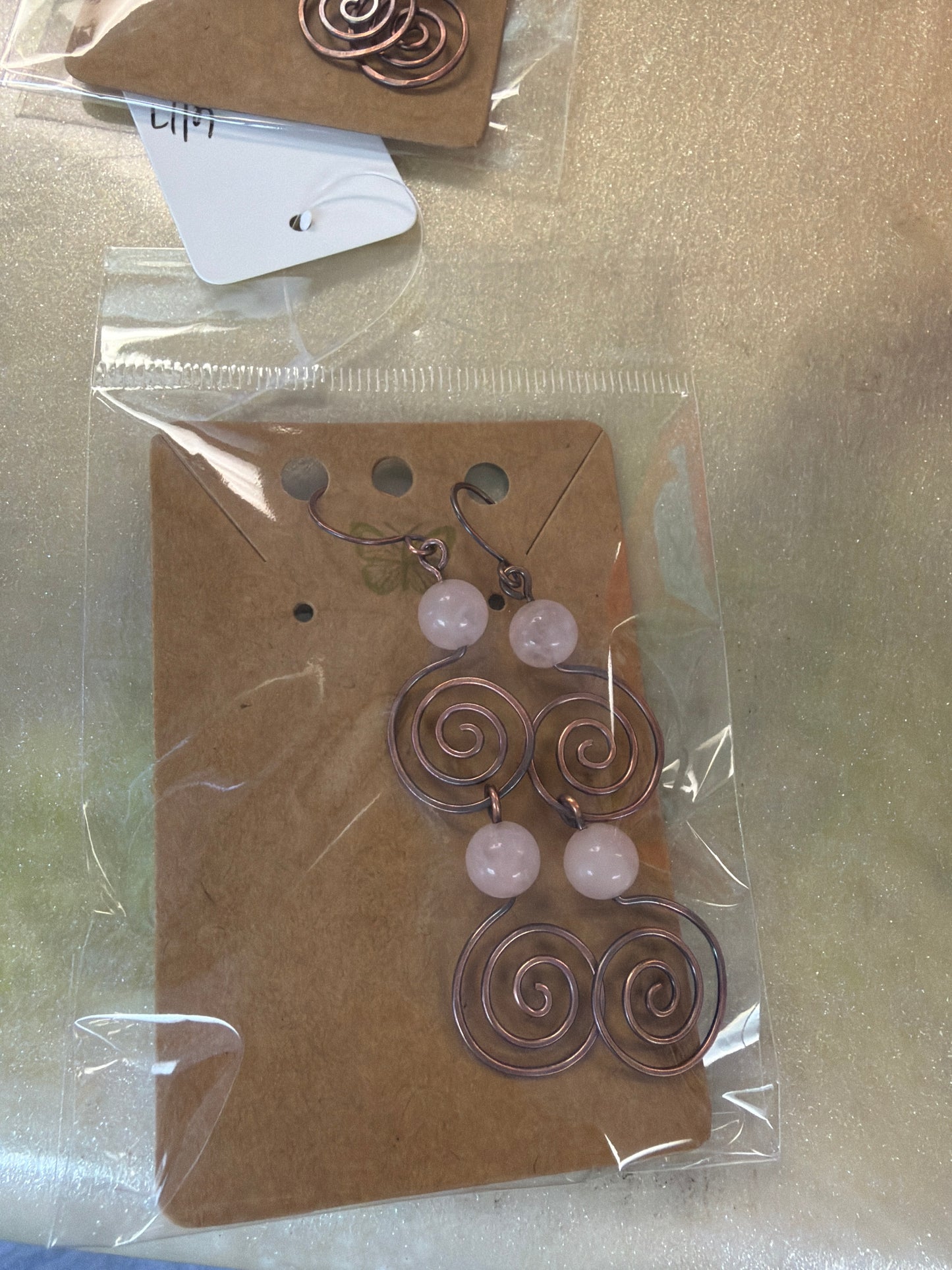 Copper wire wrapped earrings