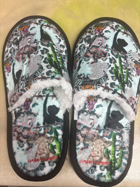Western theme slippers
