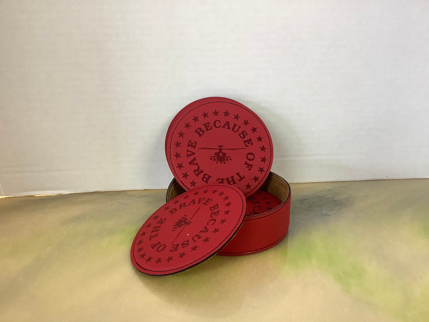 Leather Coaster Set 6pck