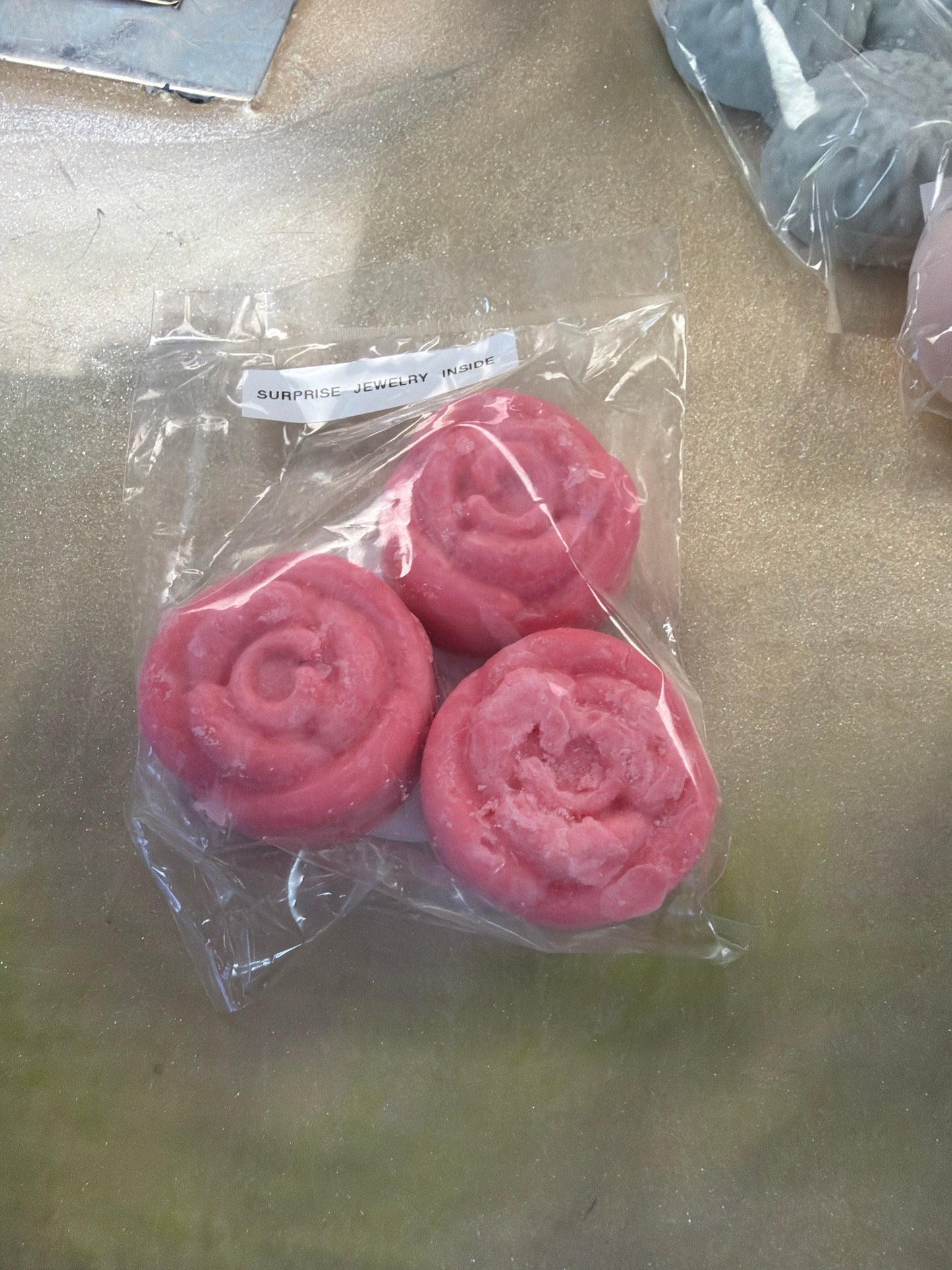 Soy wax melts with surprise jewelry inside