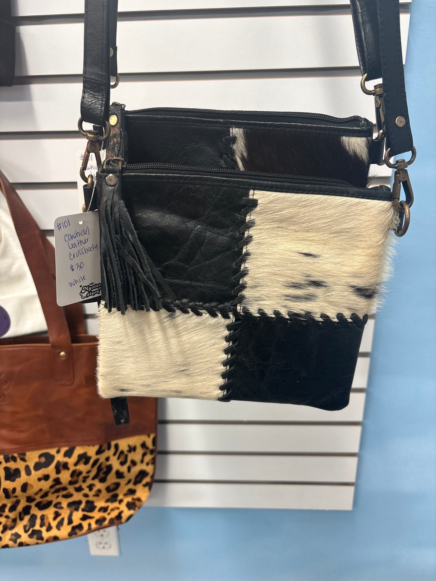 Cowhide/leather crossbody