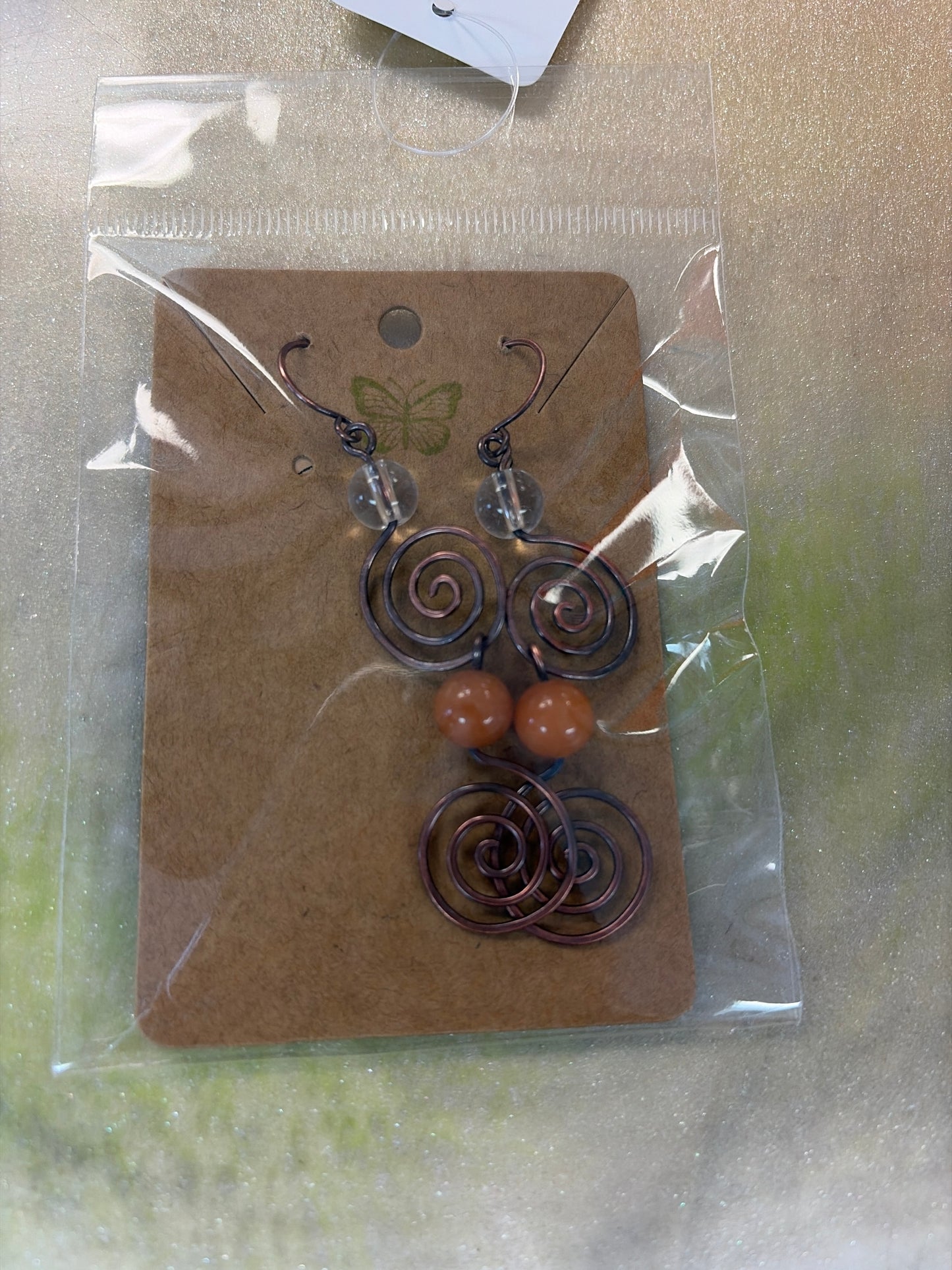 Copper wire wrapped earrings