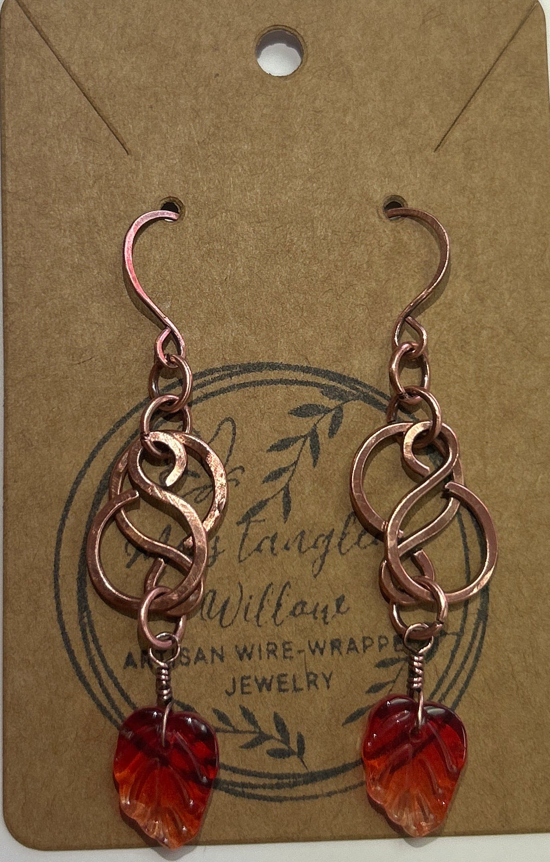 Mel’s Tangled Willow Copper wire wrapped earrings