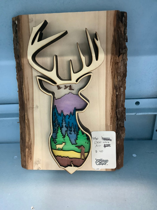 Deer wood art