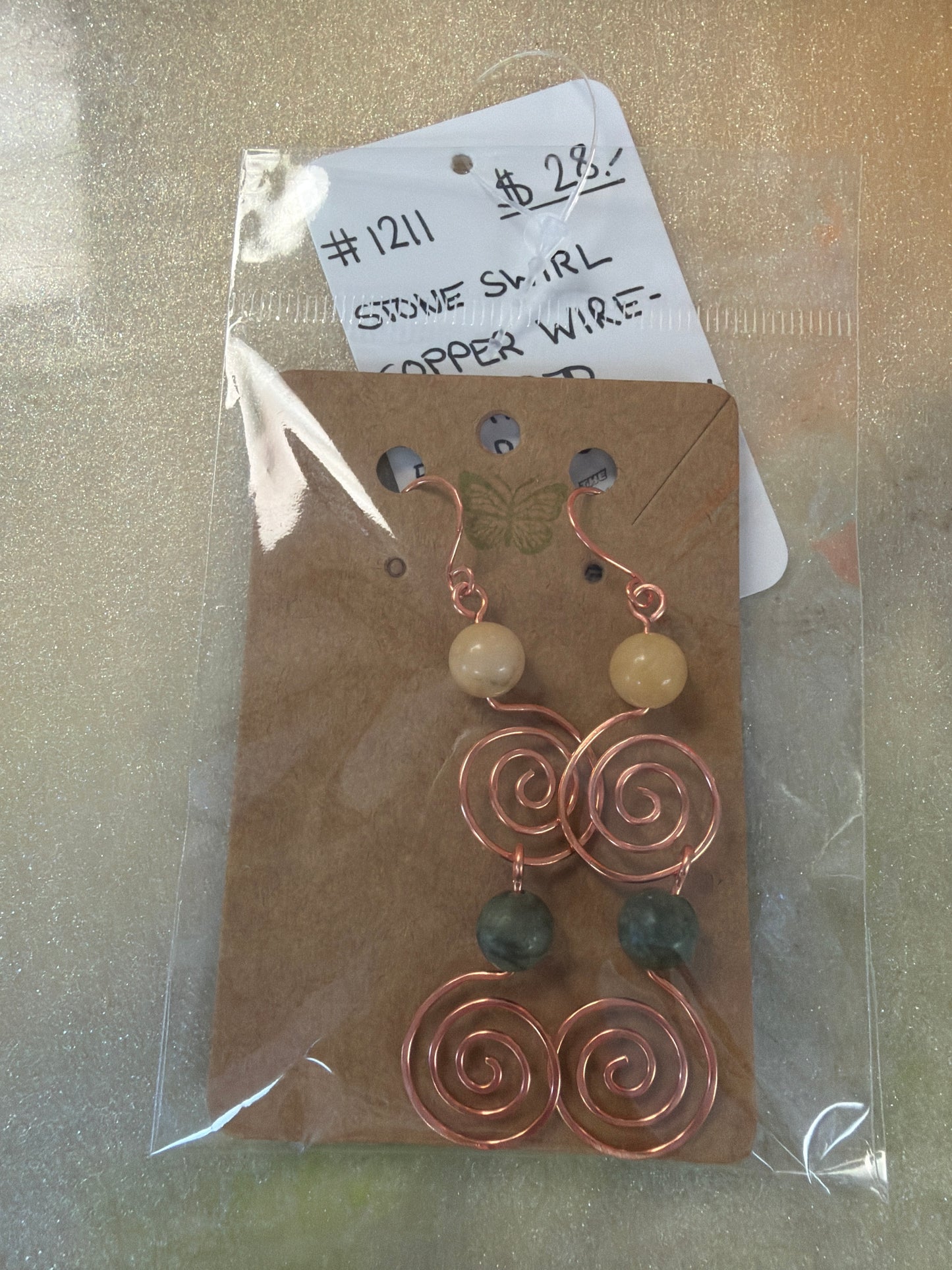 Copper wire wrapped earrings
