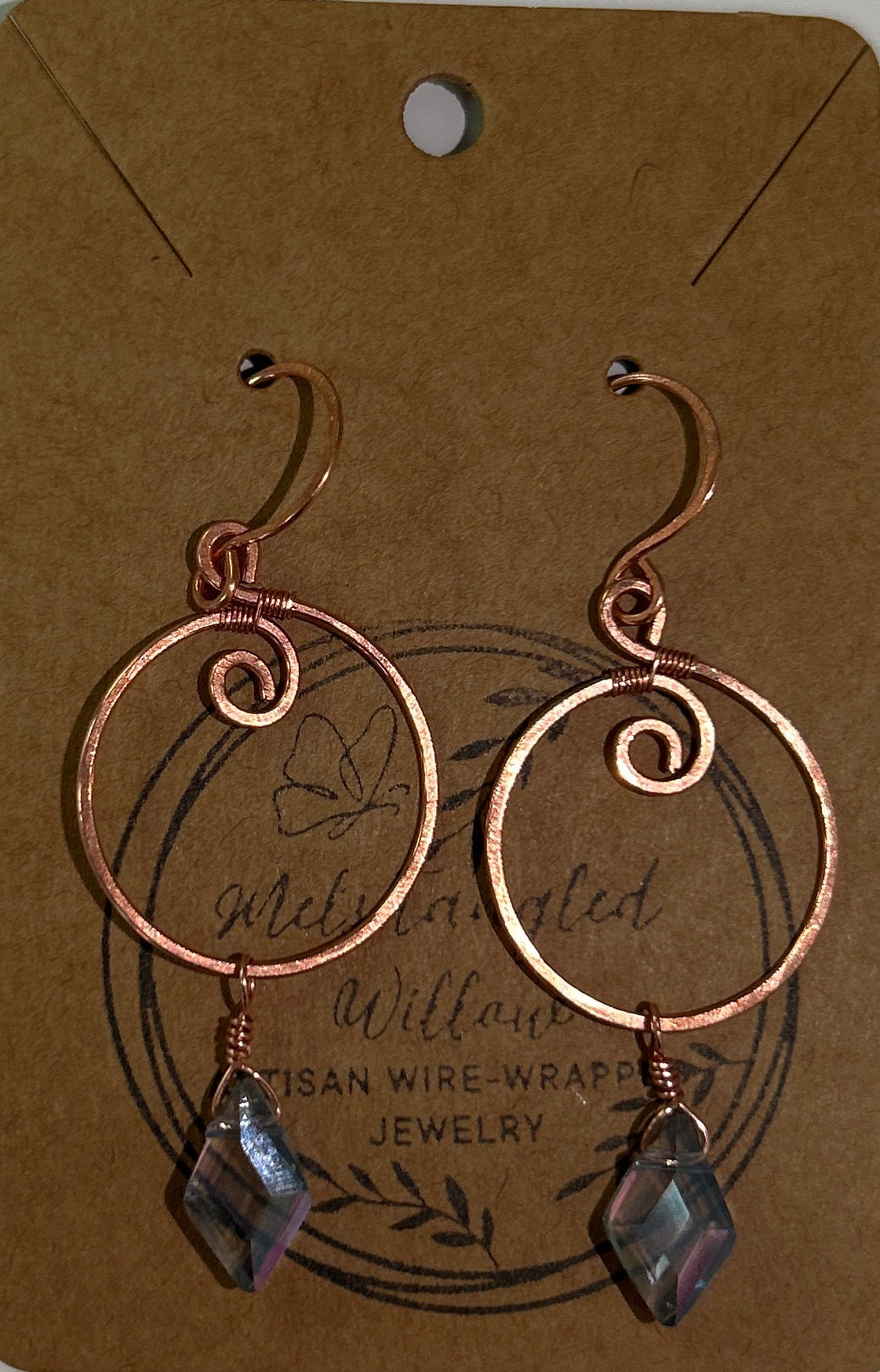 Mel’s Tangled Willow Copper wire wrapped earrings