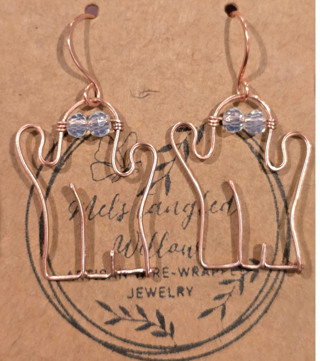 Mel’s Tangled Willow Copper wire wrapped earrings