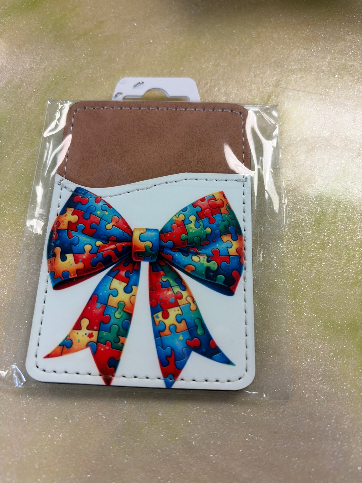 Leather cell phone card wallet