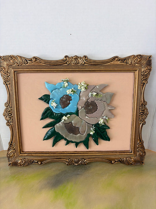 Handmade scroll saw flower portrait