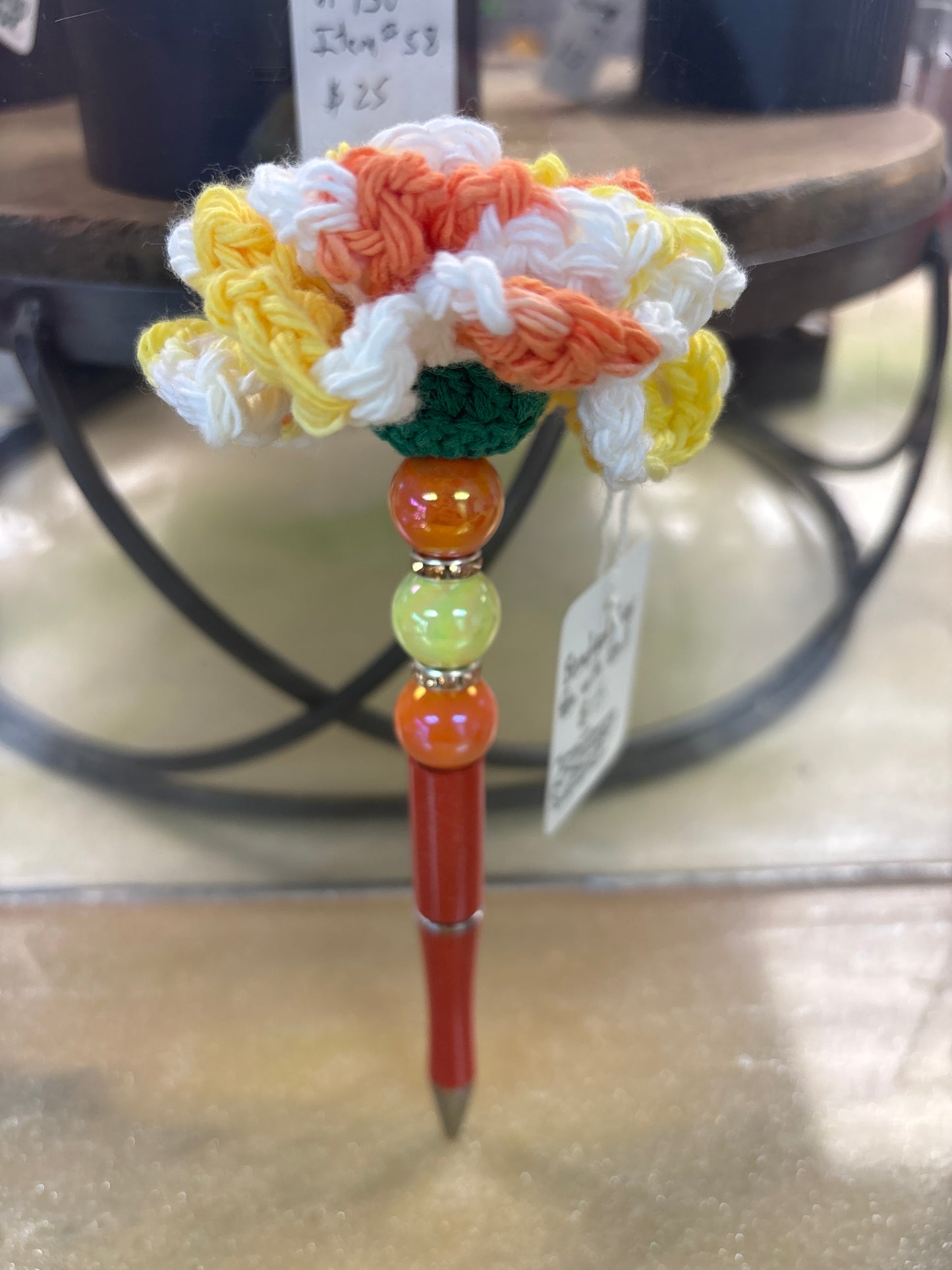 Beaded Flower pen with refill