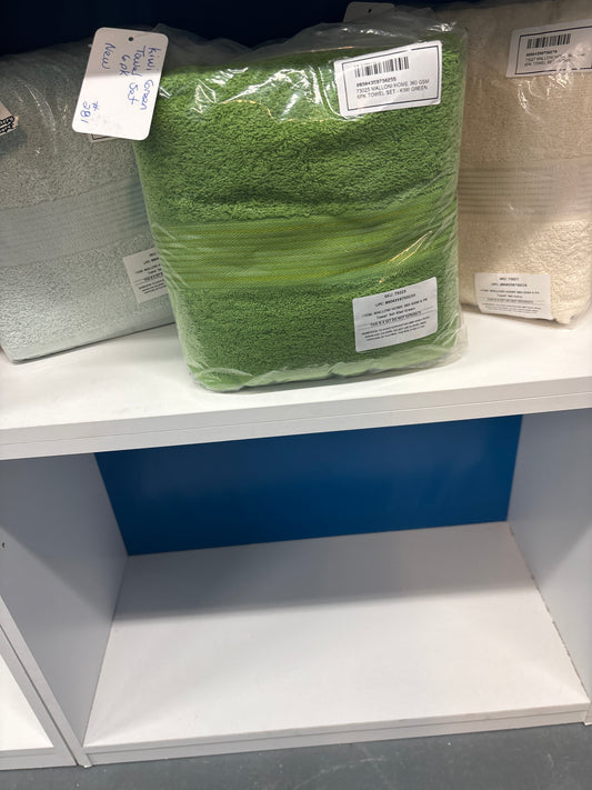 Kiwi green towel set six pack
