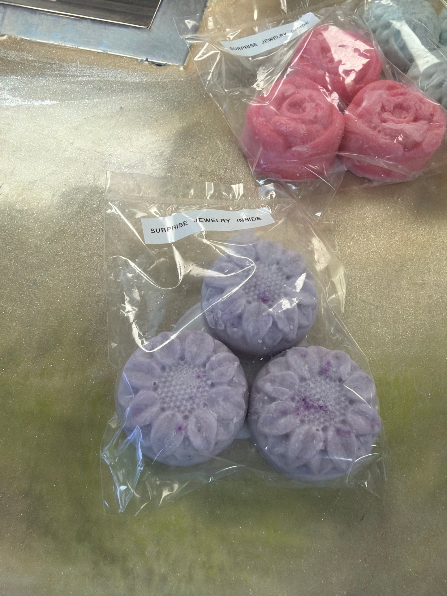 Soy wax melts with surprise jewelry inside