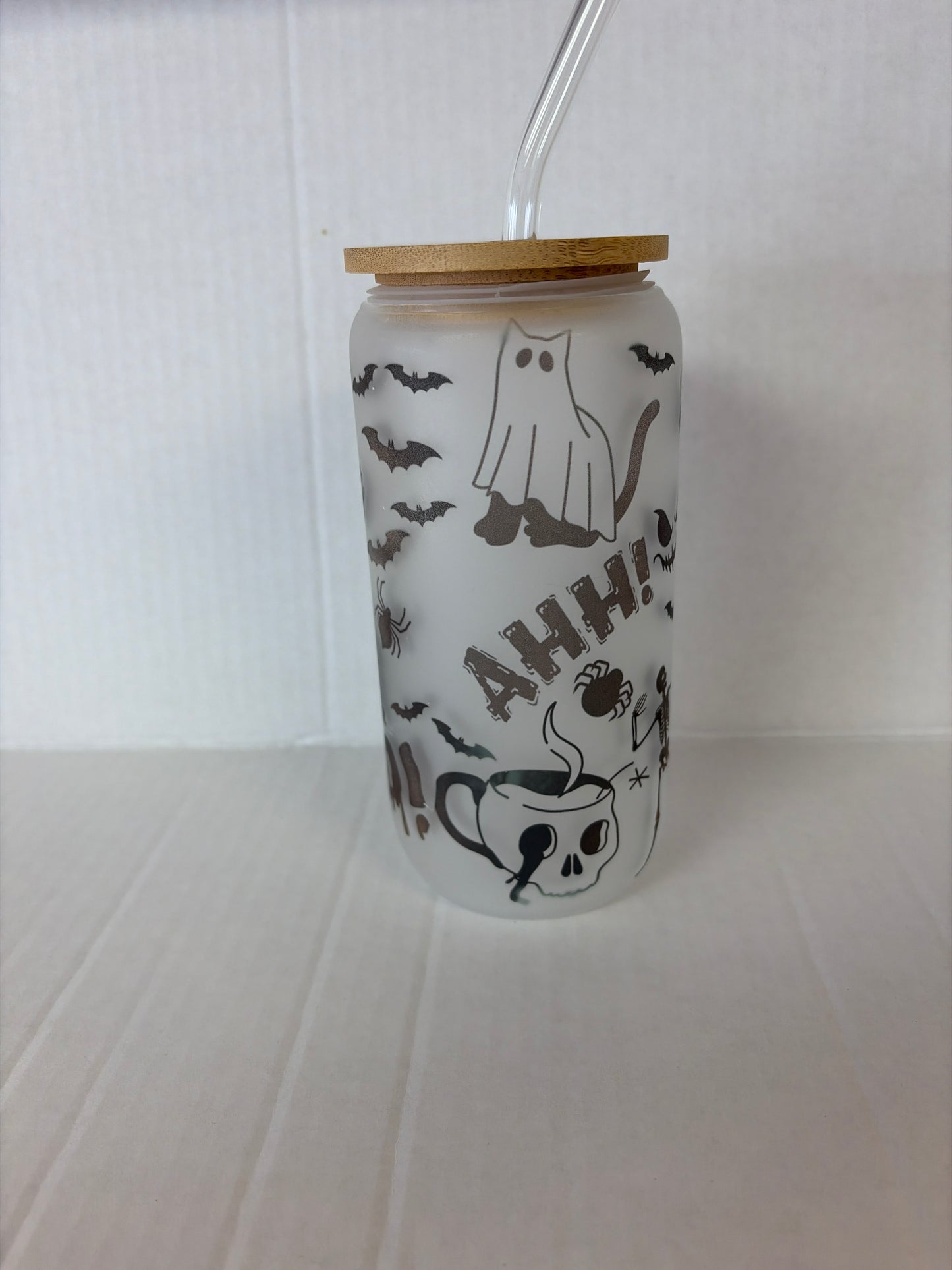 Spooky Ghost glass tumbler