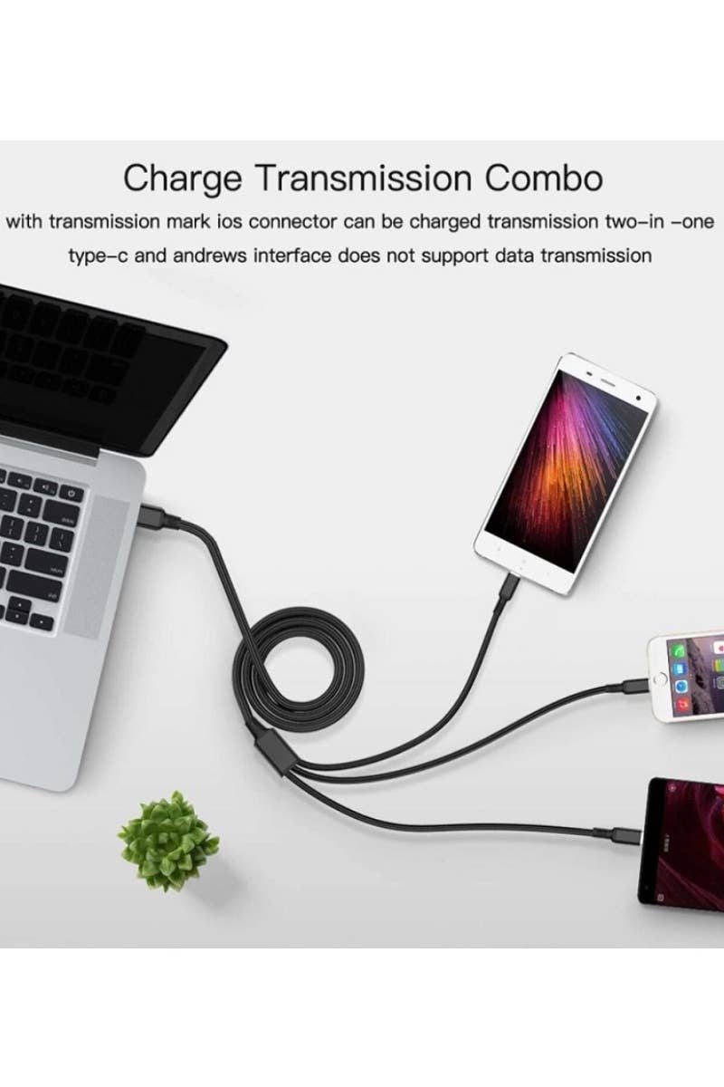 3 In 1 Universal Usb 2.0 Fast Charging Cable SI-26035: BLACK-166392 / OS