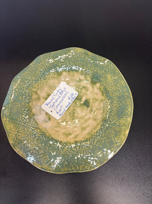 Round funky textured bowl-Emerald Falls ￼