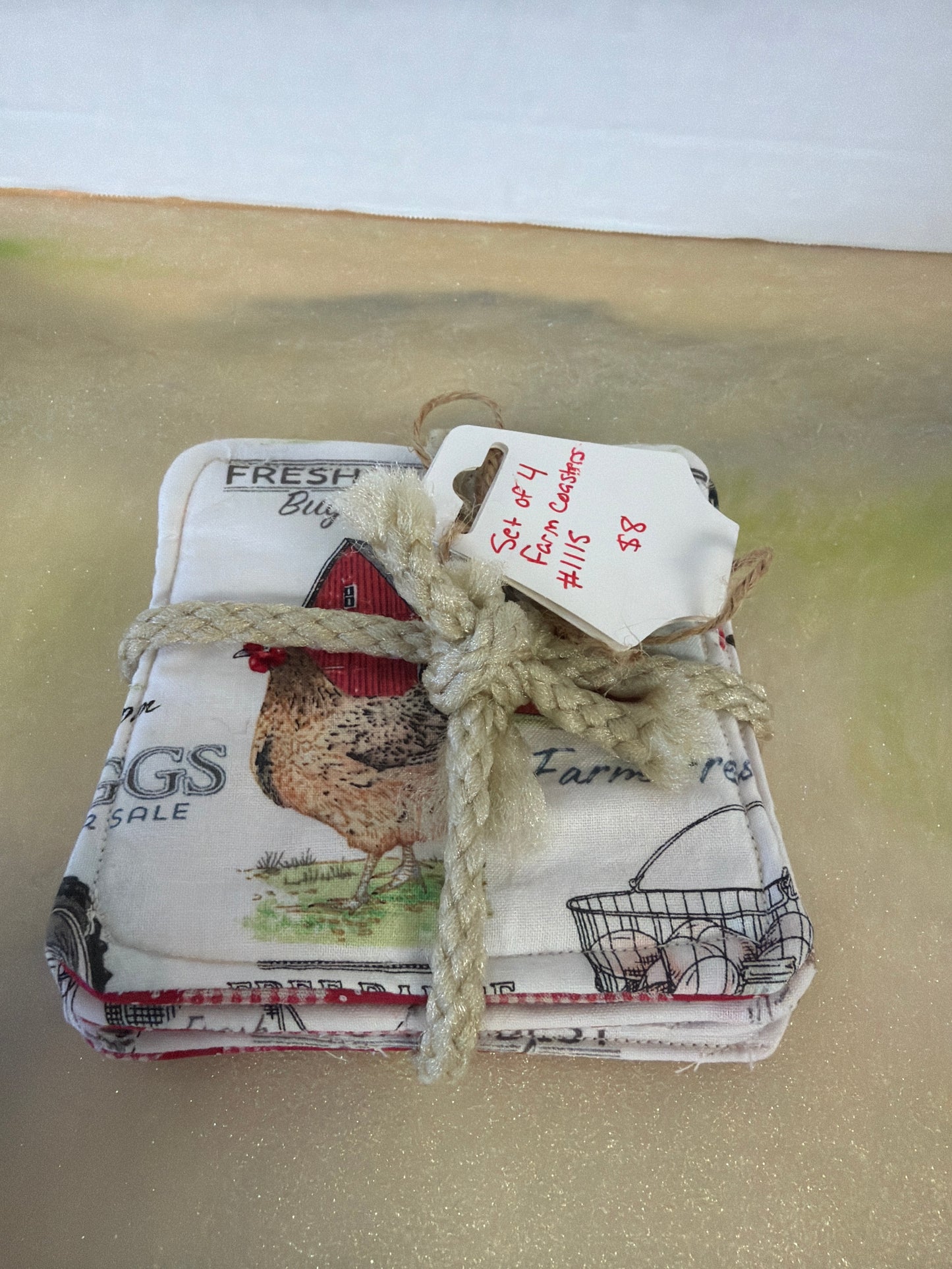 Set a 4 Farm coasters